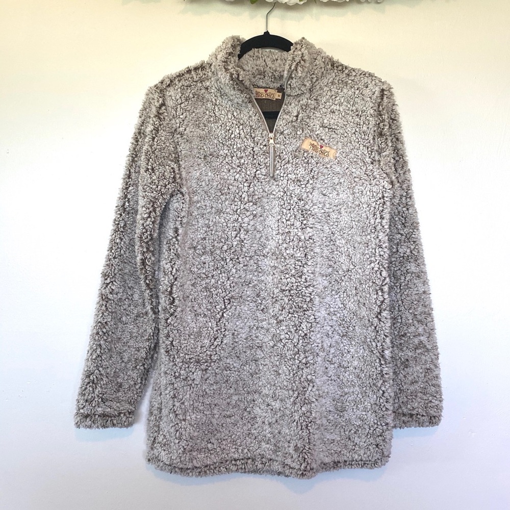 Southern Fried Chics Grey Sherpa Pullover